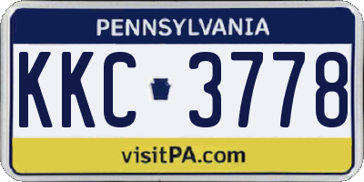 PA license plate KKC3778