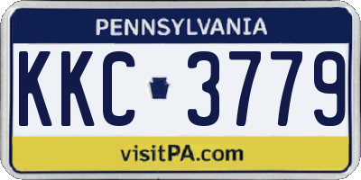 PA license plate KKC3779