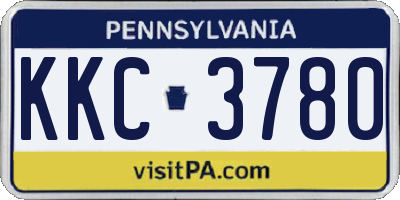 PA license plate KKC3780
