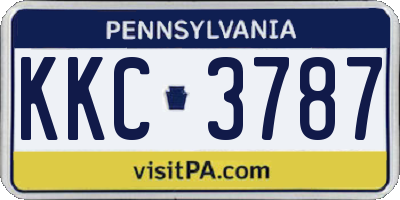 PA license plate KKC3787