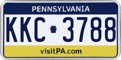 PA license plate KKC3788
