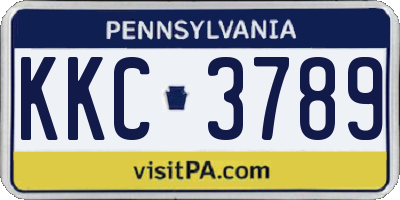 PA license plate KKC3789