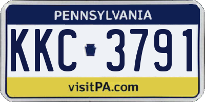 PA license plate KKC3791