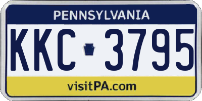 PA license plate KKC3795