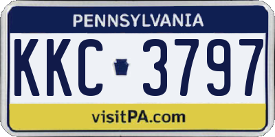 PA license plate KKC3797