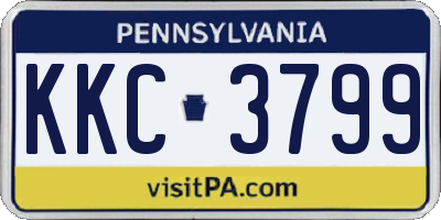 PA license plate KKC3799