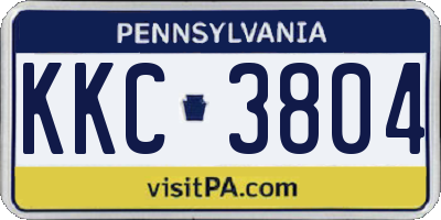 PA license plate KKC3804