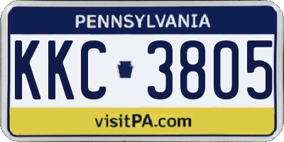 PA license plate KKC3805