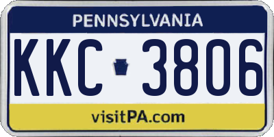 PA license plate KKC3806