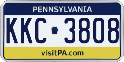 PA license plate KKC3808