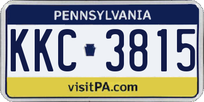 PA license plate KKC3815