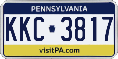 PA license plate KKC3817