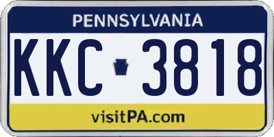 PA license plate KKC3818