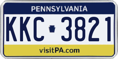 PA license plate KKC3821