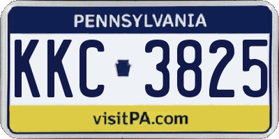 PA license plate KKC3825