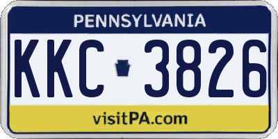 PA license plate KKC3826