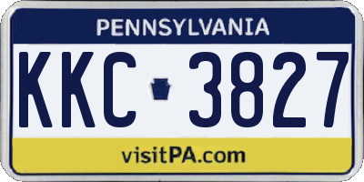 PA license plate KKC3827