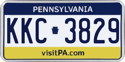 PA license plate KKC3829