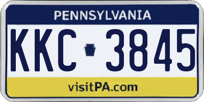 PA license plate KKC3845
