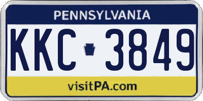 PA license plate KKC3849
