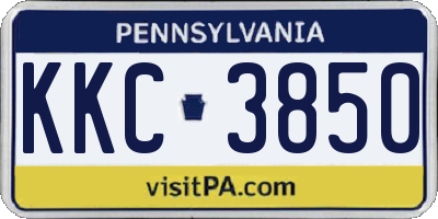 PA license plate KKC3850