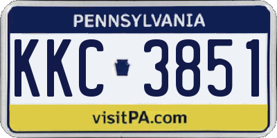 PA license plate KKC3851