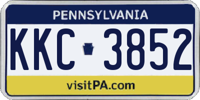 PA license plate KKC3852