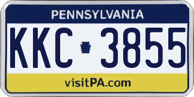 PA license plate KKC3855