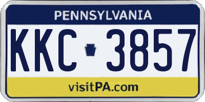 PA license plate KKC3857