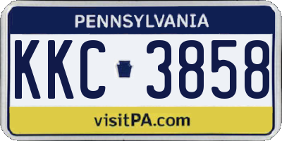 PA license plate KKC3858