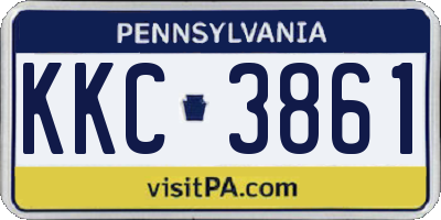 PA license plate KKC3861