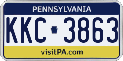 PA license plate KKC3863