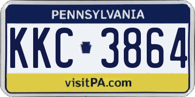 PA license plate KKC3864