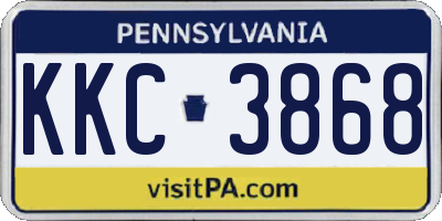 PA license plate KKC3868