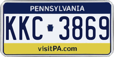 PA license plate KKC3869