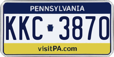PA license plate KKC3870