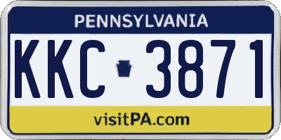 PA license plate KKC3871