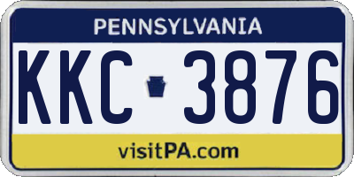 PA license plate KKC3876
