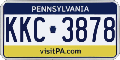 PA license plate KKC3878