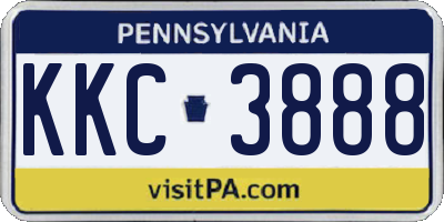 PA license plate KKC3888