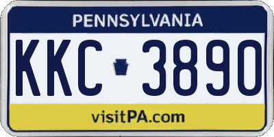 PA license plate KKC3890