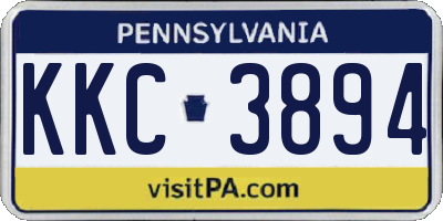 PA license plate KKC3894