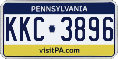 PA license plate KKC3896