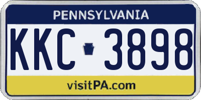 PA license plate KKC3898