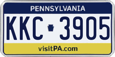 PA license plate KKC3905