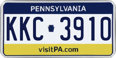 PA license plate KKC3910