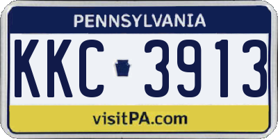 PA license plate KKC3913