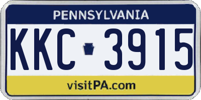 PA license plate KKC3915