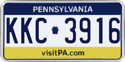 PA license plate KKC3916