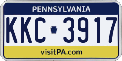 PA license plate KKC3917